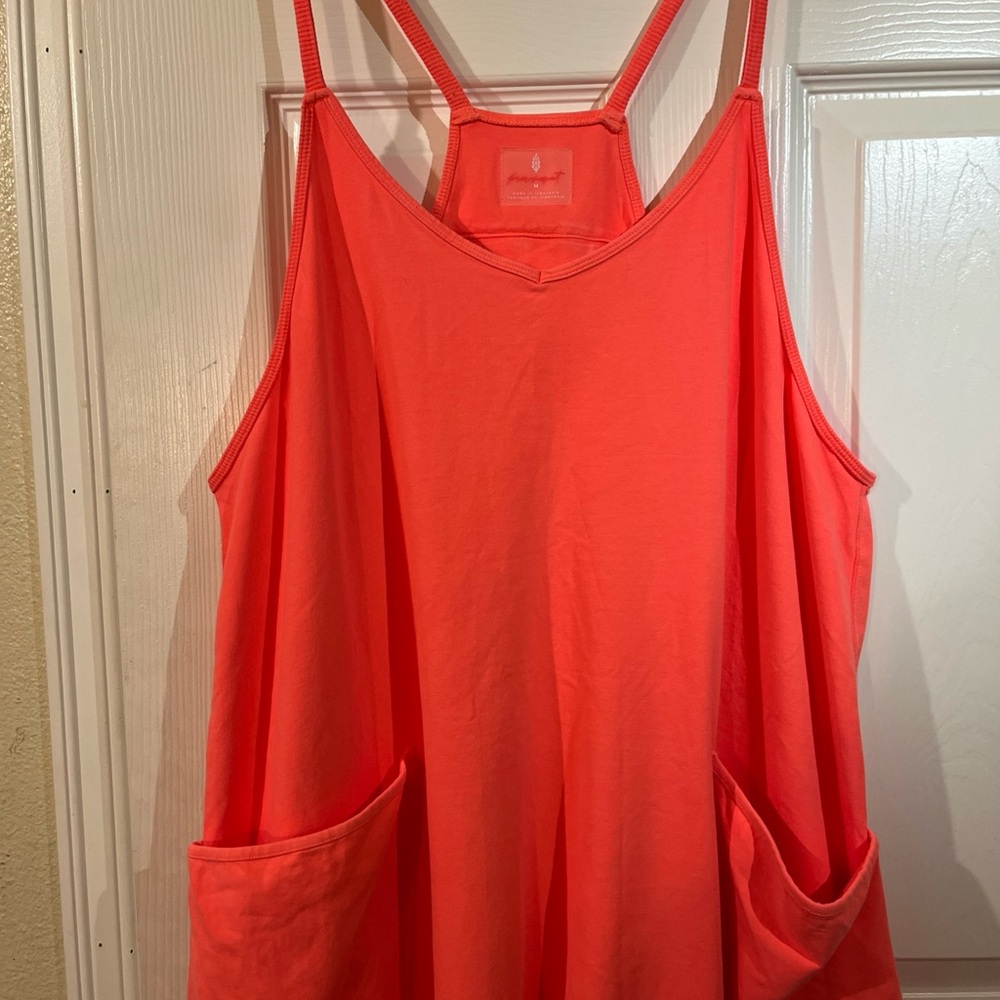 FP Movement by Free People Hot Shot Neon Coral Orange One Piece Jumpsuit